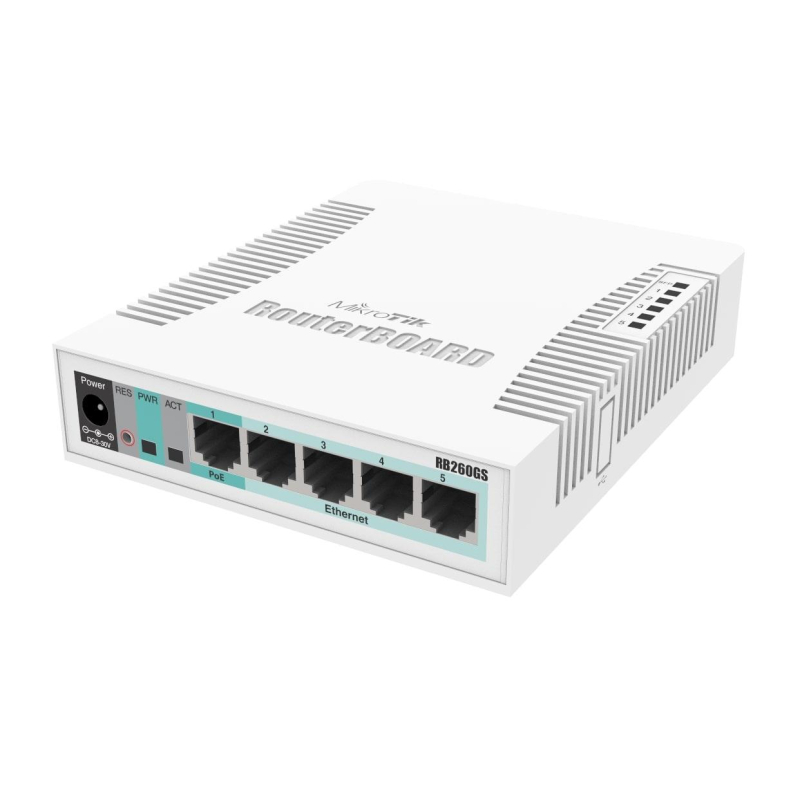 Коммутатор MikroTik RB260GS CSS106-5G-1S, управляемый, 5Gbit/PoE