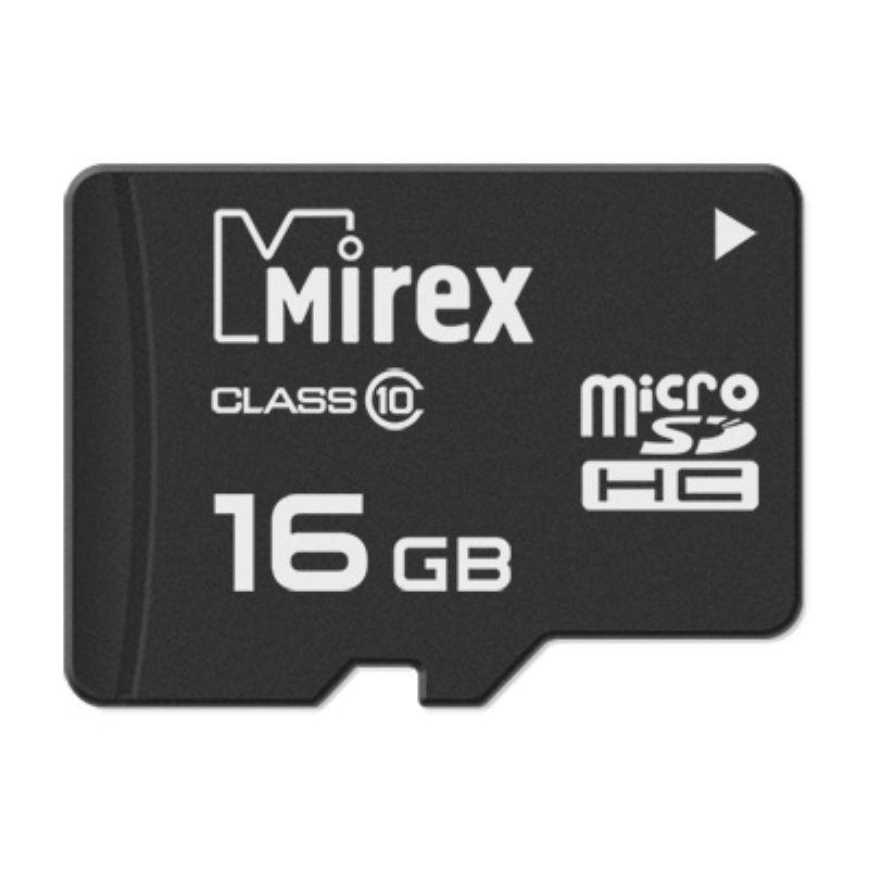 Карта памяти Mirex microSDHC 16Gb (class 10), шт (13612-MC10SD16)