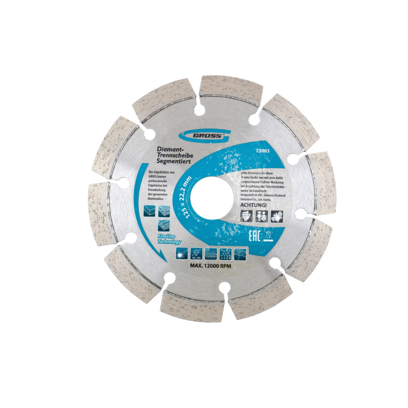 Диск алмазный GROSS сегментный, d125х22.2мм, сухой рез (73003)