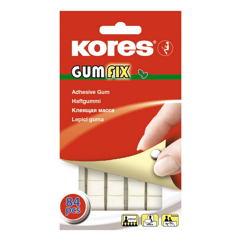 Клейкая масса двухсторонняя монтажная KORES Gum Fix полимерная смесь 9х11х3,2 мм (84 штуки в упаковке) КИТАЙ