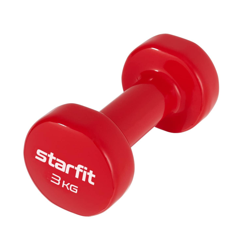 Гантель виниловая STARFIT DB-101 3 кг, красный., ЦБ-00001450