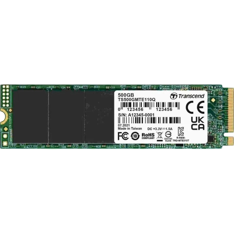 SSD накопитель Transcend SSD110Q(TS500GMTE110Q),500GB, M.2,NVMe,PCIe 3.0 x4