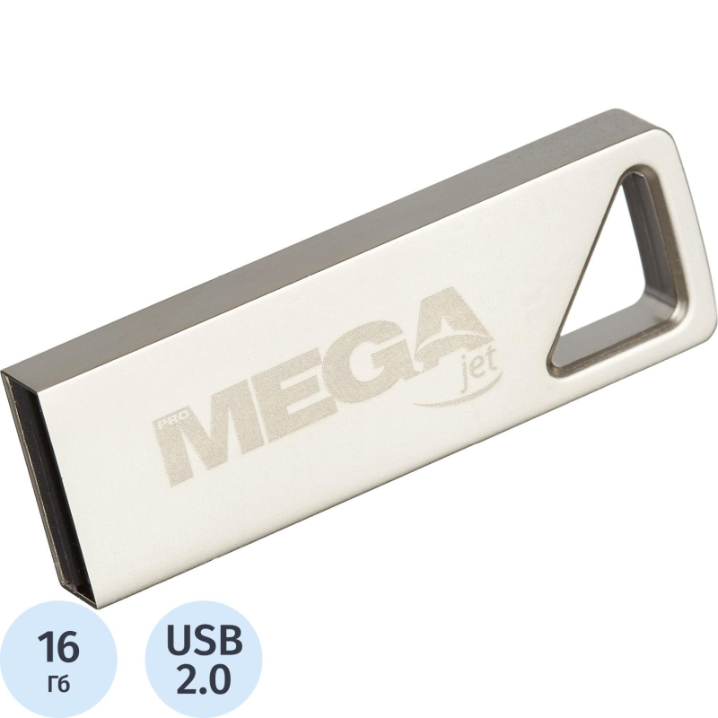 Флеш-память Promega Jet 16GB USB2.0 серебро, металл, под лого NTU326U2016GS